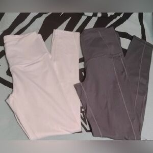 Victorias Secret BUNDLE two pairs of leggings full length EUC gray and white szS